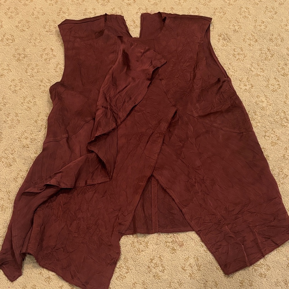 Massimo Dutti Burgundy Sleeveless Blouse
